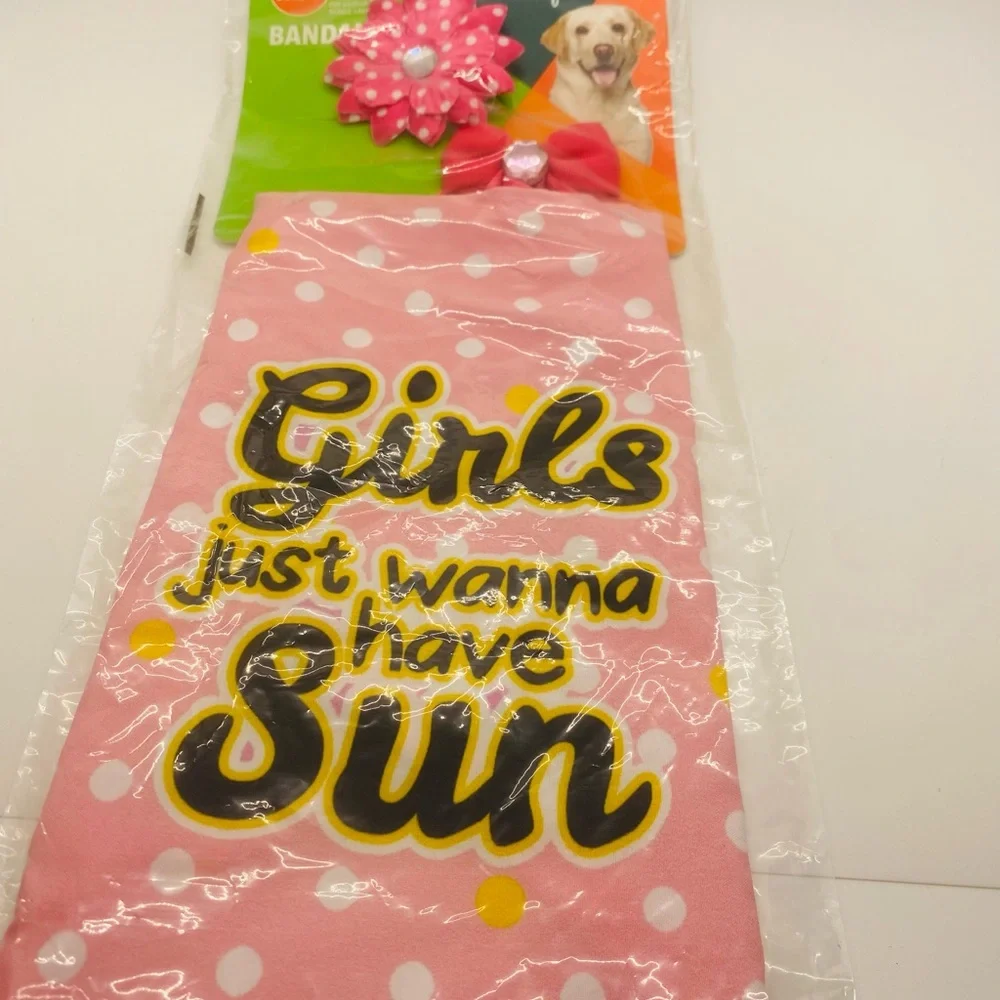 NWT Vibrant Life “girls just wanna have sun” bandanna set. Size M/L (90 pounds)